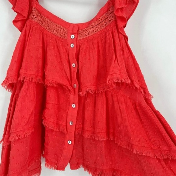 Promesa Red Ruffle Blouse - Picture 5 of 8
